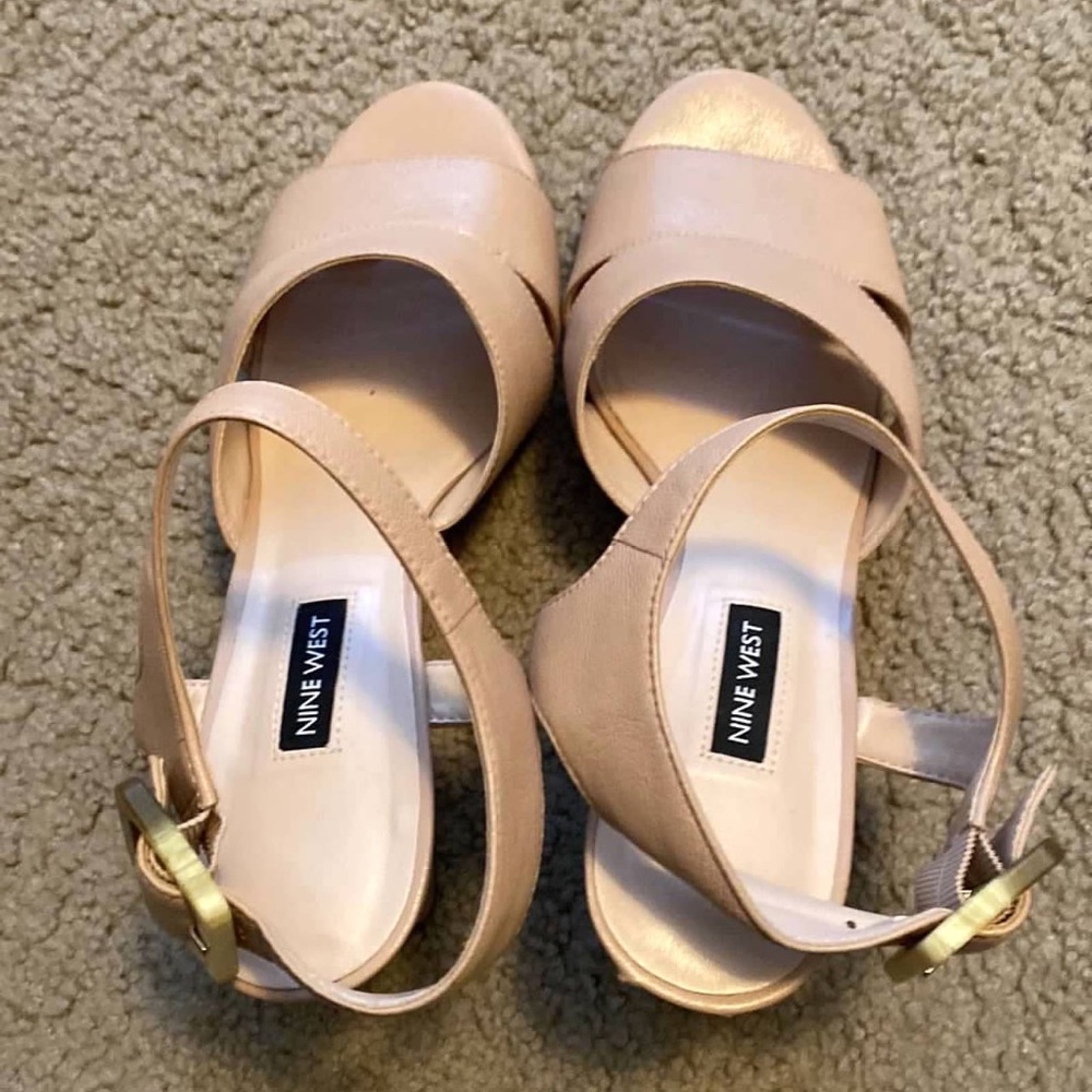 - Beautiful nude wedge for any occasion.